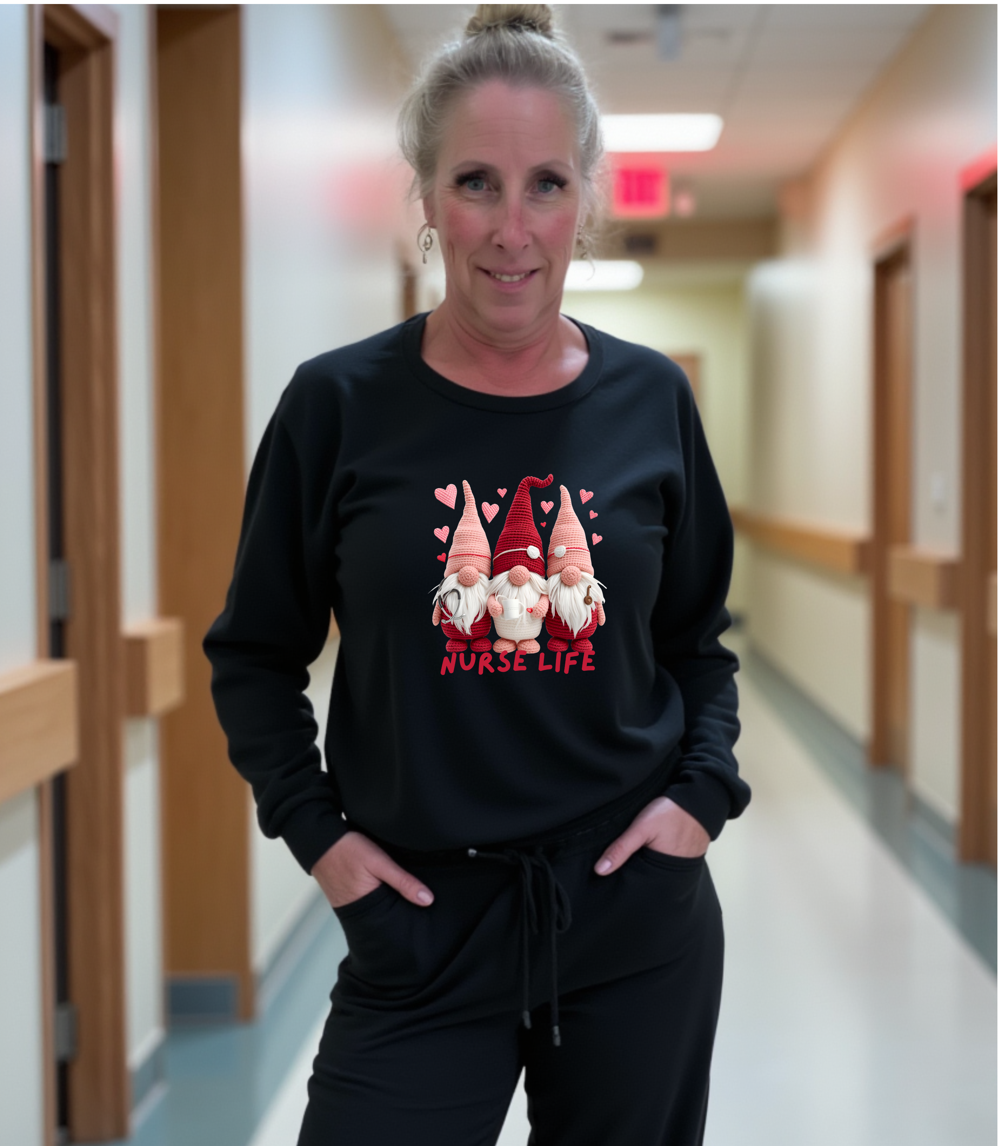 Cute Nurse Gnome Sweatshirt — Adorable Nurse Gnome Crewneck for Medical Staff