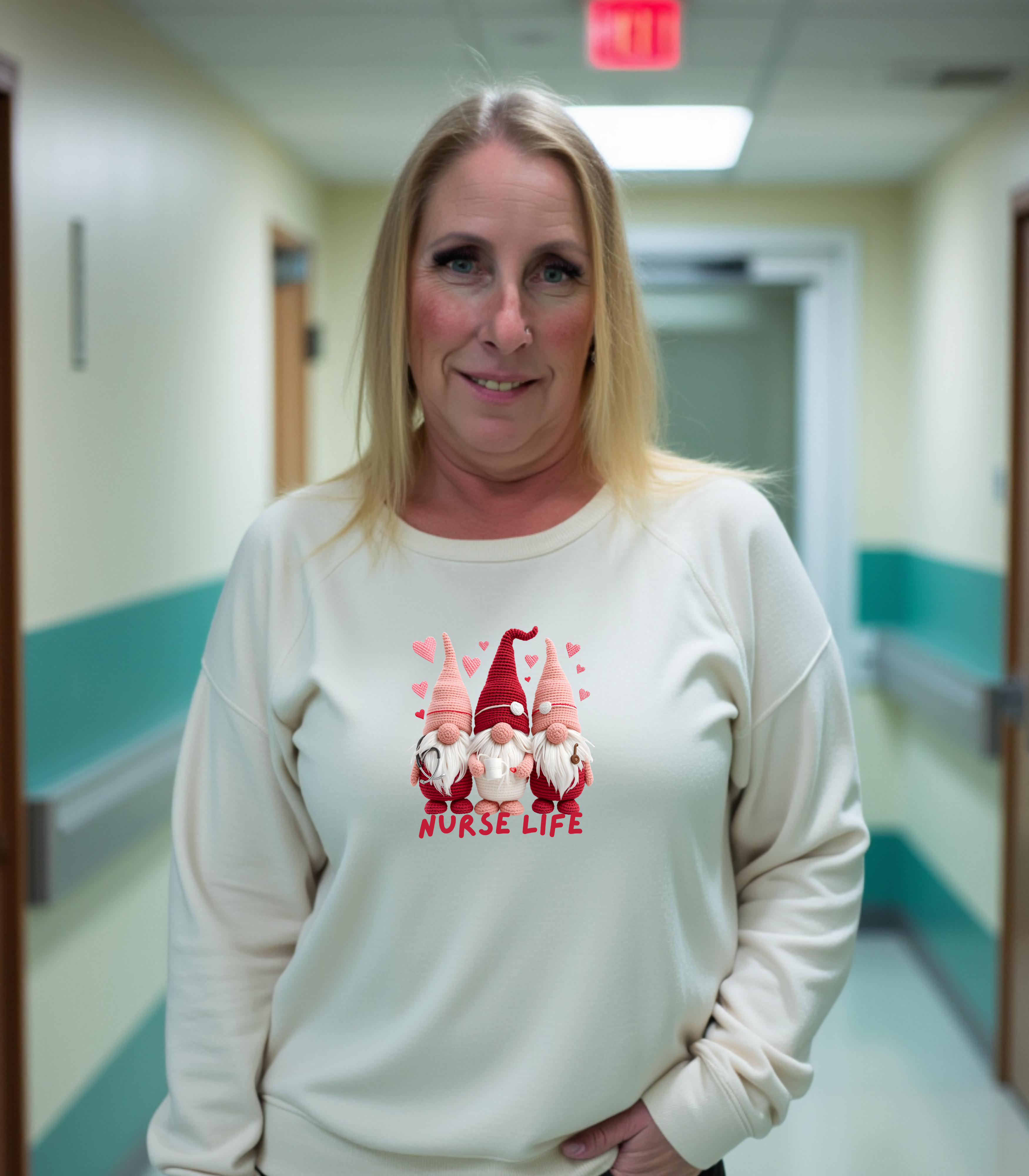 Cute Nurse Gnome Sweatshirt — Adorable Nurse Gnome Crewneck for Medical Staff
