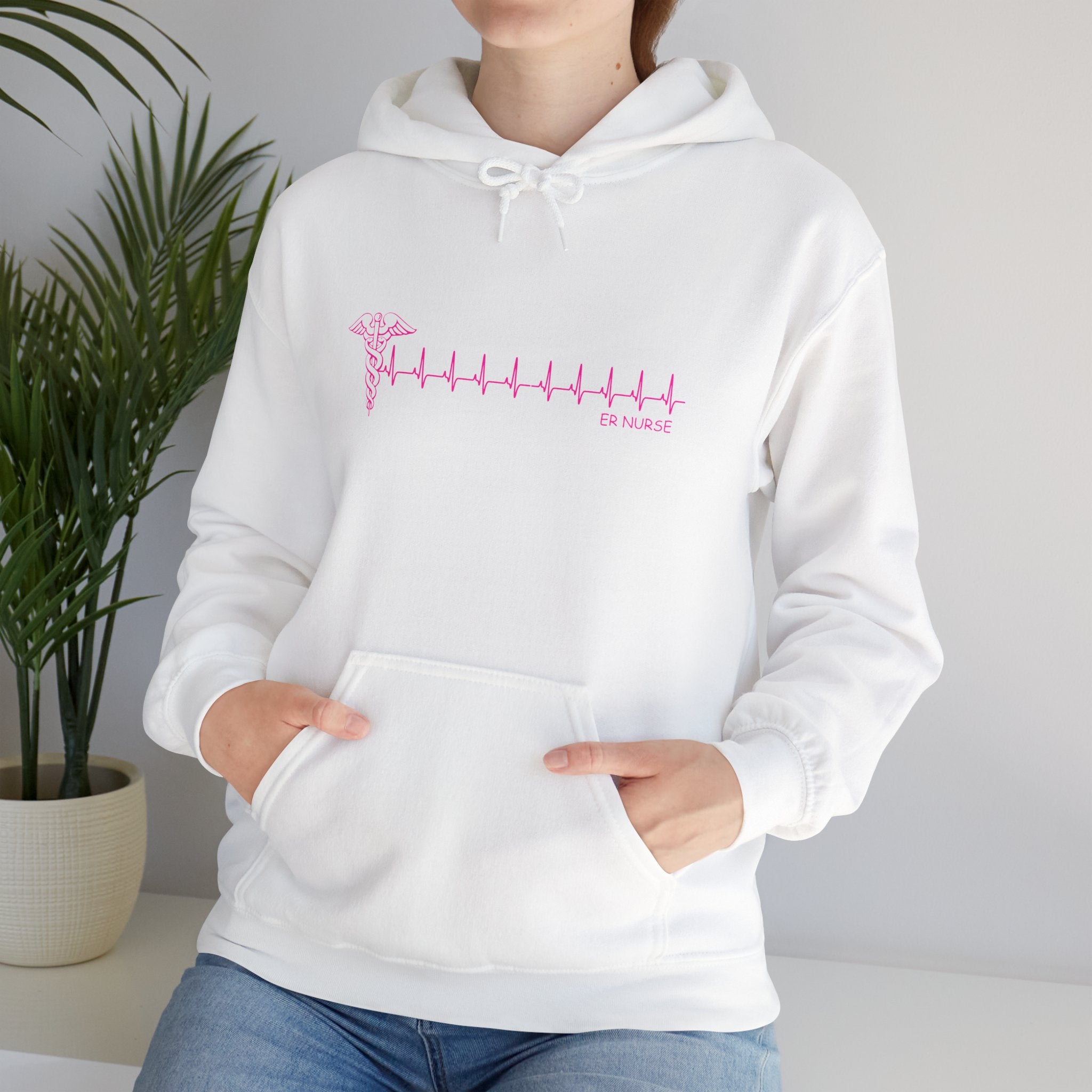 EKG Palm Tree Hoodie - Pink Heartbeat Palm Tree Pullover