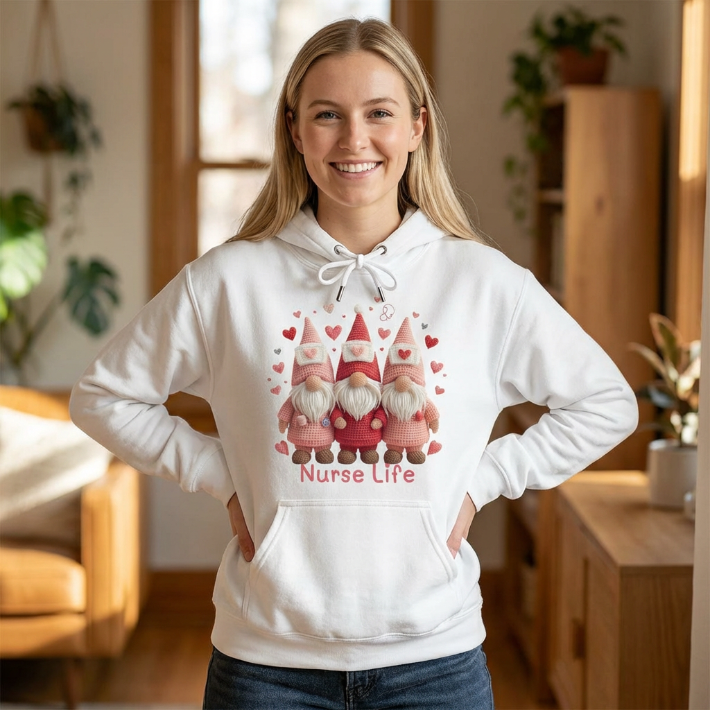 Nurse Life Gnome Hoodie — Cute Valentine's Nursing Gift